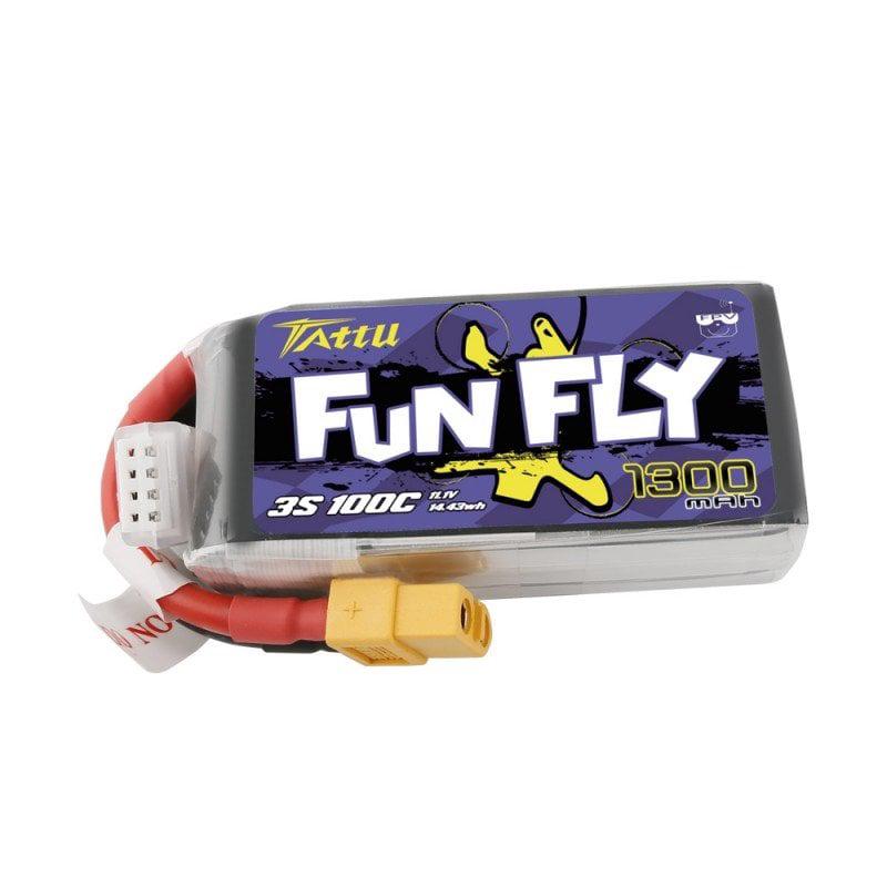 Tattu Funfly Series 1300mAh 11.1V 100C 3S1P Lipo Battery Pack with XT60 plug