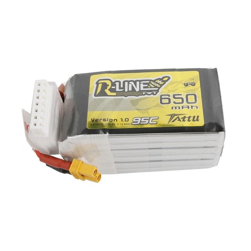 Tattu R-Line 650mAh 95C 22.2V 6S1P Lipo Battery Pack with XT30U-F Plug
