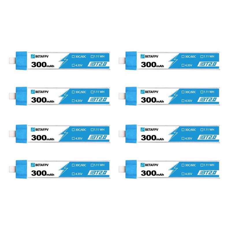 BetaFPV BT2.0 300mAh 1S 30C Battery (pack of 8)