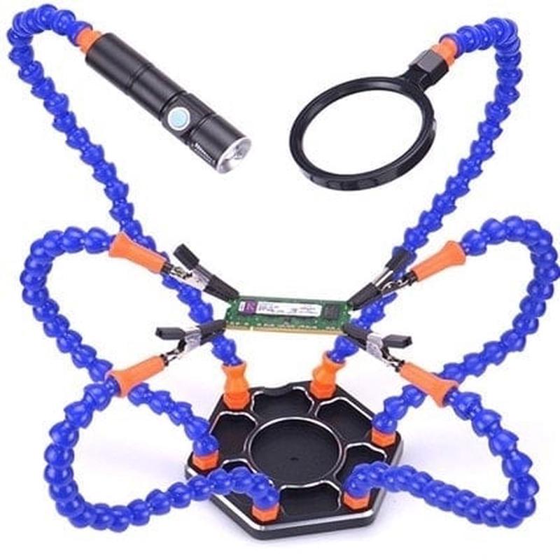 Deluxe Helping Hands Solder Station (With LED and Magnifying Glass)