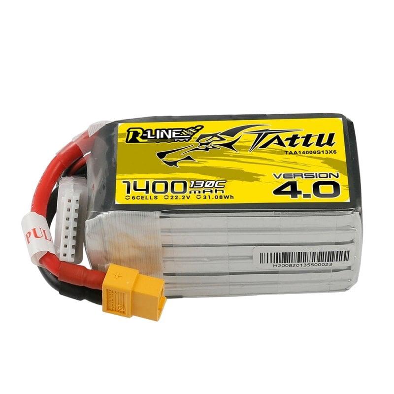 Tattu R-Line Version 4.0 1400mAh 22.2V 130C 6S1P Lipo Battery Pack (XT60)
