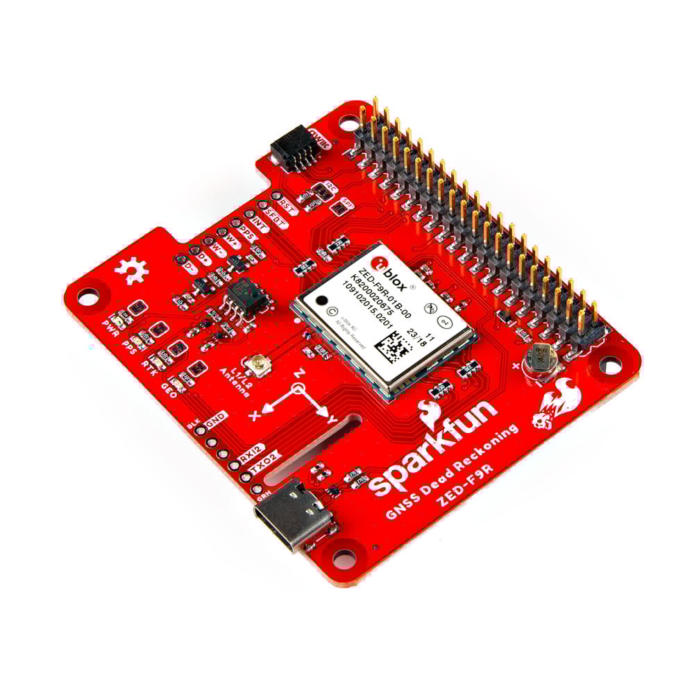 SparkFun GPS-RTK Dead Reckoning pHAT for Raspberry Pi (ZED-F9R)
