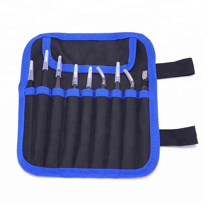 Precision Tweezers Pack of 9, ESD Stainless Steel Anti-static Tool Kit