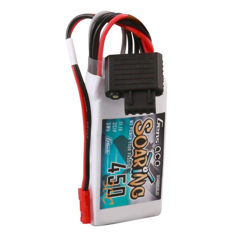Gens ace Soaring 450mAh 11.1V 30C 3S1P Lipo Battery Pack JST-SYP