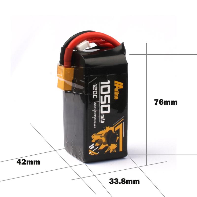 AuLine 1050mAh 6S 22.2V 120C XT60 Lipo Battery