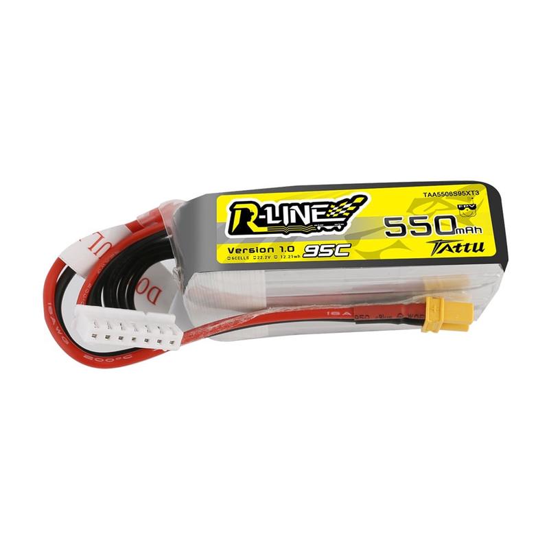 Tattu R-Line 550mAh 22.2V 6S1P 95C Lipo Battery with XT30