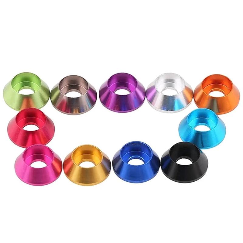 10pc M5 Countersunk Washers Coloured Aluminium Pack