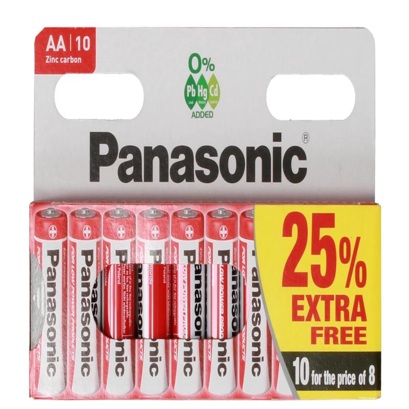 Panasonic Zinc AA LR6 Batteries 10 Pack