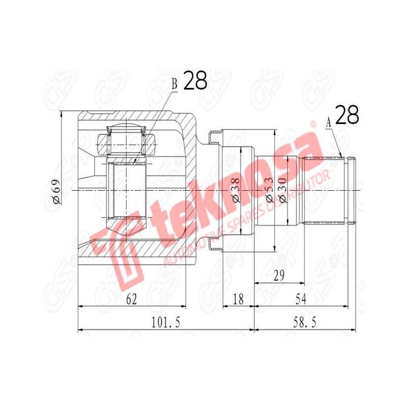 Inner CV Joint Front Left Suzuki Ertiga 1.4 1.5 VVT 2012- SU4003