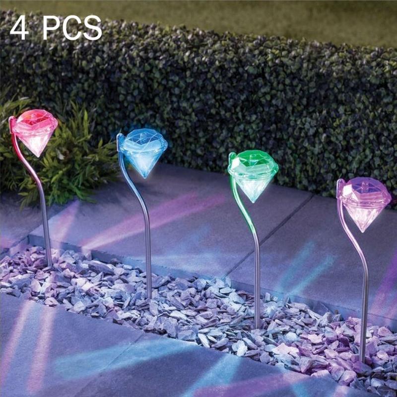 Outdoor Garden Landscape Path Decorative Diamond Lights, Random Color Delivery