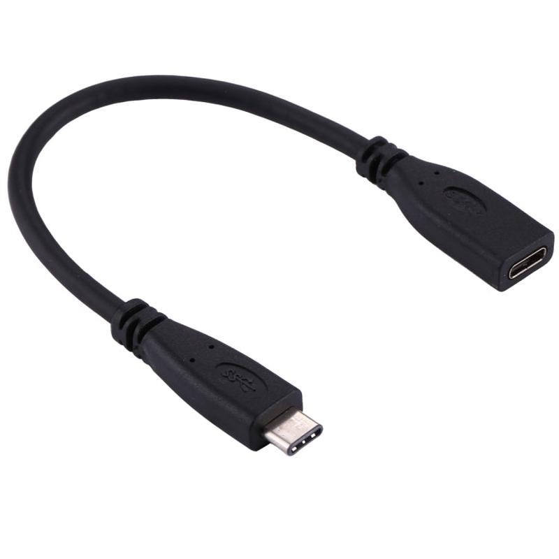 20cm USB-C / Type-C 3.1 Male to USB-C / Type-C Female Connector Adapter Cable