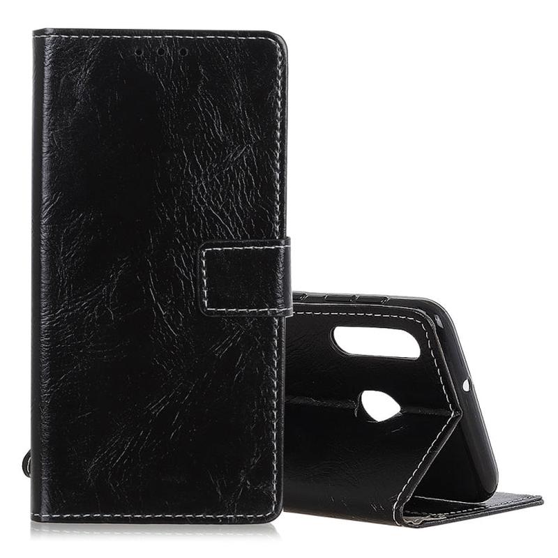 Retro Crazy Horse Texture Horizontal Flip Leather Case for Galaxy M30/A40S, with Holder & Card Slots & Photo Frame