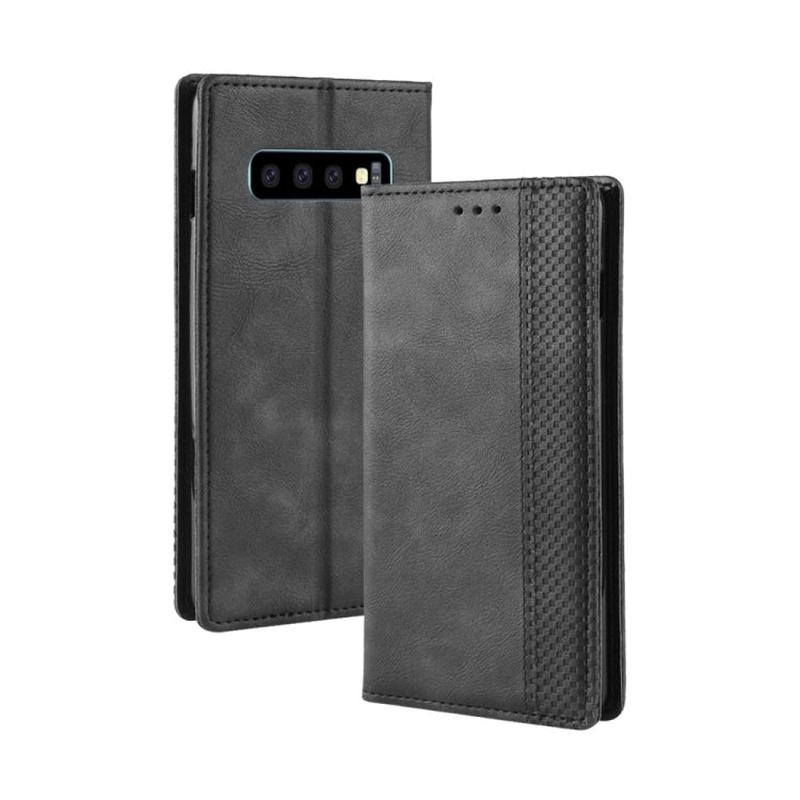 Magnetic Buckle Retro Crazy Horse Texture Horizontal Flip Leather Case for Galaxy S10 (5G), with Holder & Card Slots & Photo Frame