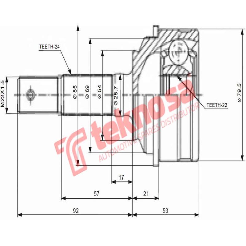 Outer Cv Joint Daihatsu Gran Move 1.5 1.6 1997-2003 Da5927