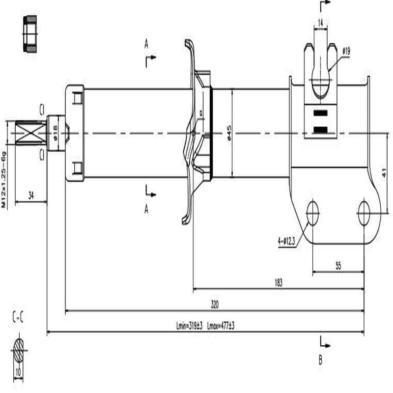 Front Right Shock Absorber Chery QQ3 S11 SQR372 2008 to 2018 9250033