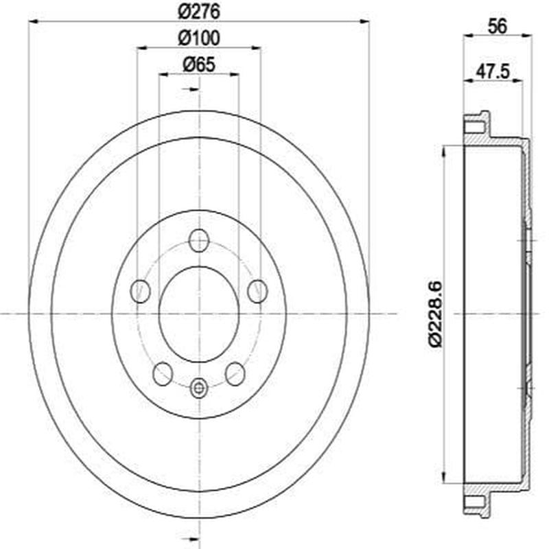 Rear Brake Drum 230mm VW Polo 6 1.4 CLP 2016 (BD9046)