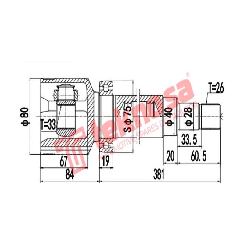 Inner CV Joint Ford Focus EcoBoost 1.0 MK III (FD4025)