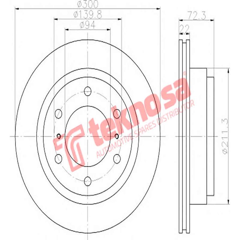 Brake Disc Mitsubishi Pajero 3.2 DiD (Rear)