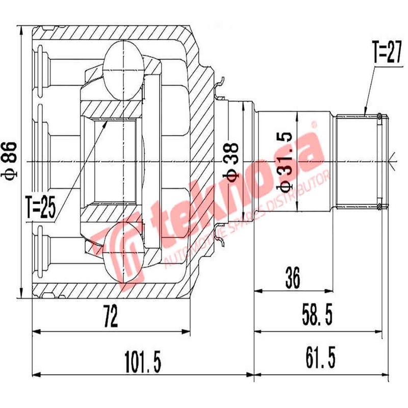 Inner Cv Joint Mercedes A170 180 W169 B170 B180 B200T B200 W245 2005- Me4001