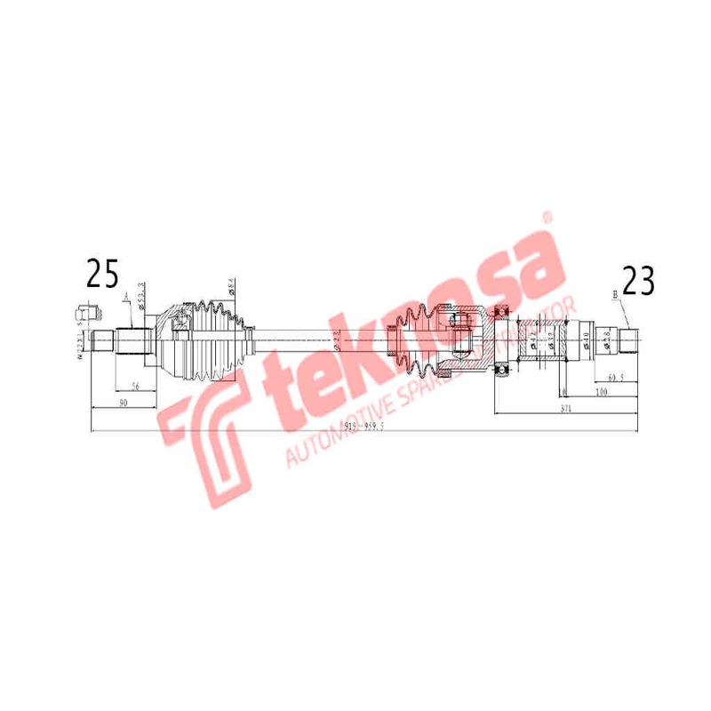 Complete Driveshaft Front Right Ford Ecosport 1.5TDCi Fiesta MK V, MK VI (DFO161)