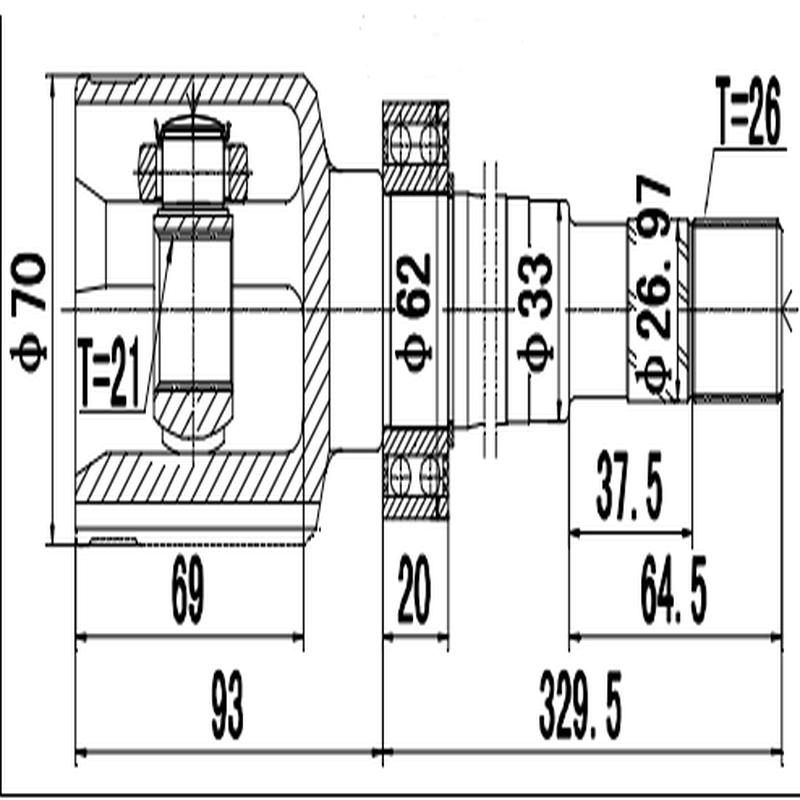 Inner C.V. Joint Renault Captur 1.5dCi 2013- Megane IV 1.6Sce 2015- (RN4021)