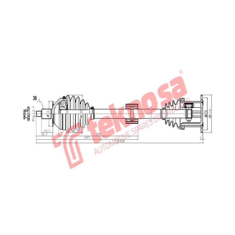 Front Right Driveshaft VW Polo Audi A1 Seat Ibiza T-Cross Taigo 1.0 TSi 2017-2021 DVW255