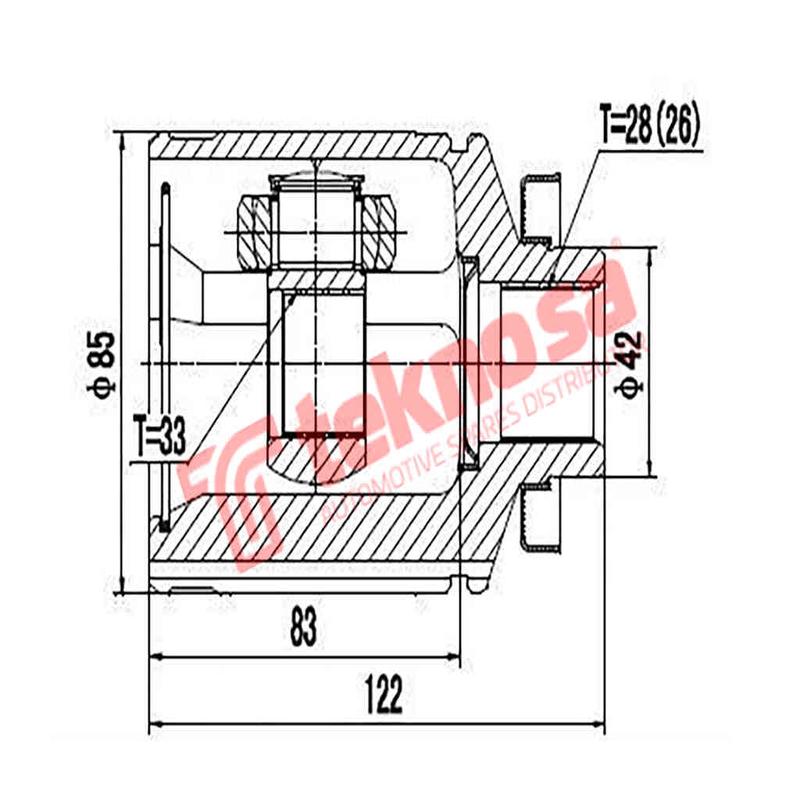 Inner CV Joint Front Right Dodge Caliber Hyundai Santa Fe Kia Optima Sorento Mitsubishi Outlander MI4004