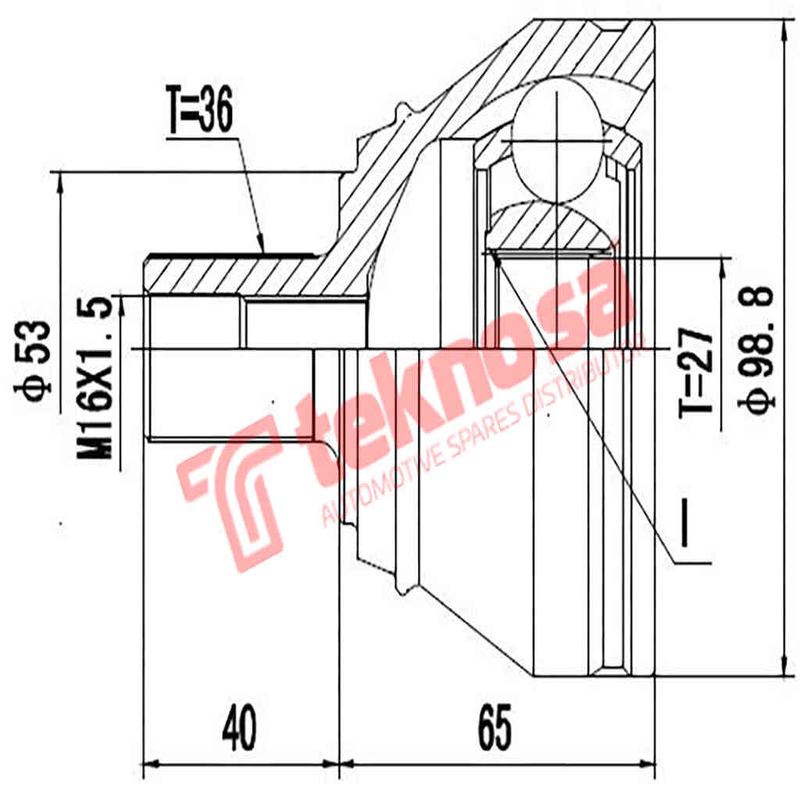 Outer Cv Joint Audi S3 1998-2003 A3 2003-2009 Golf Iv 1997-2000 Ad3007