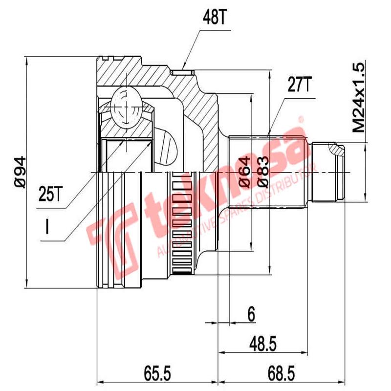 Outer Cv Joint Bmw 320D 323I 325I/Ti 328I E46 Z4 2.5I 3.0I E85 Bm74367A