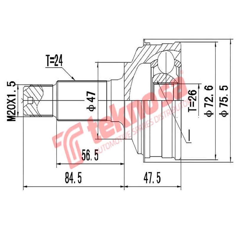 Outer Cv Joint Daihatsu Charade Mk Vii 1.0 1Krfe 2007-2014 Da3003