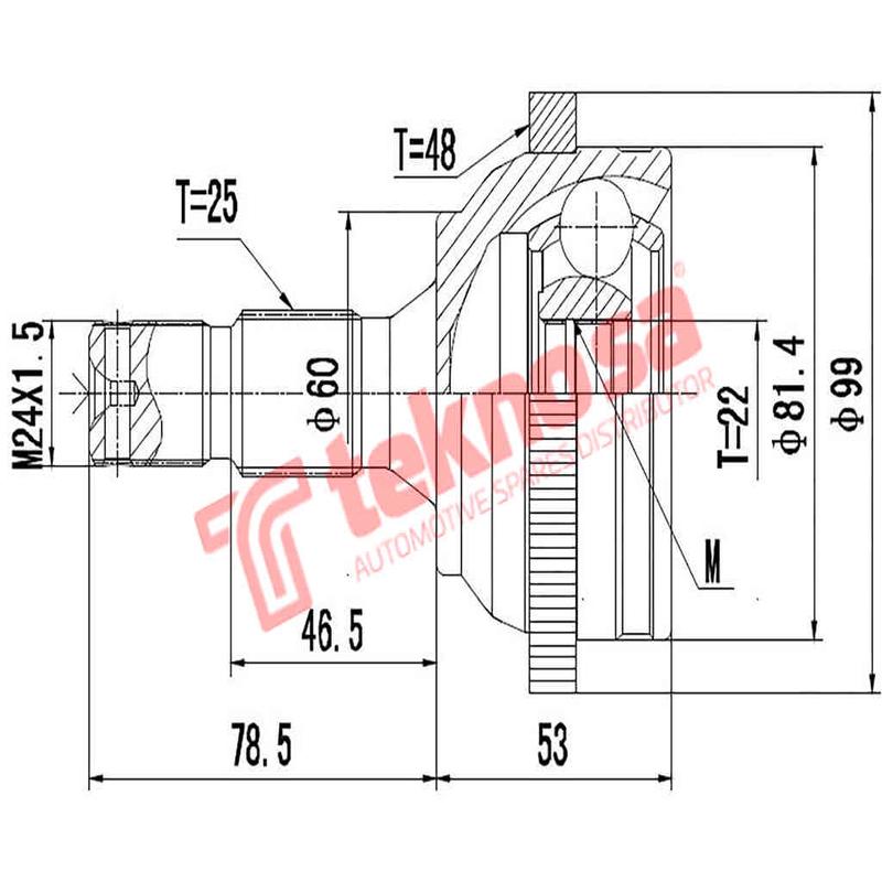 Outer Cv Joint Peugeot 206 1.6Xt 206Cc 1.6 2001- Puegeot 405 1.9Srdt 1995- Ct5743A