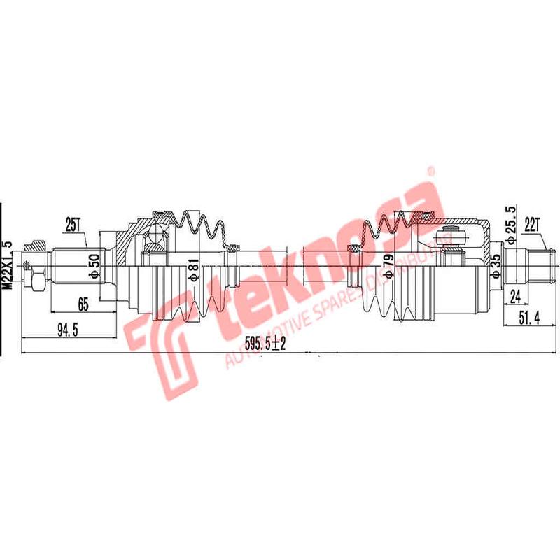 Complete Drive Shaft Lh Hyundai Atos 1.0I G4Hc 1999-2004 Dhy200