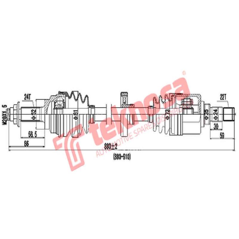 Complete Drive Shaft Rh Kia Picanto 1.1 G4Hg 2004-2011 Kia Pride 1.3 B3 1997-2000 Dki101