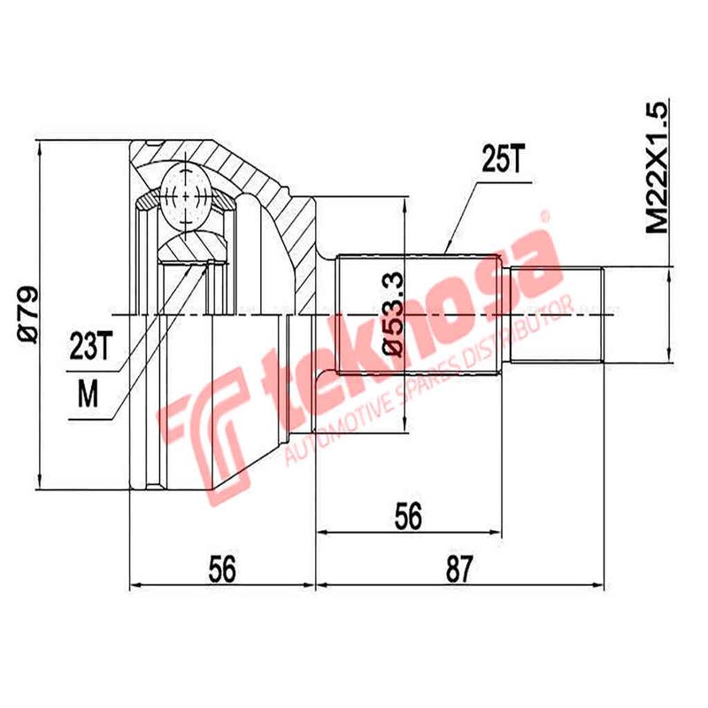 Outer Cv Joint Ford Diesta 2 1.6I Fiesta 3 1.4I 1.6Tdci Fiesta 4 1.5Tdci Streetka Fd3007