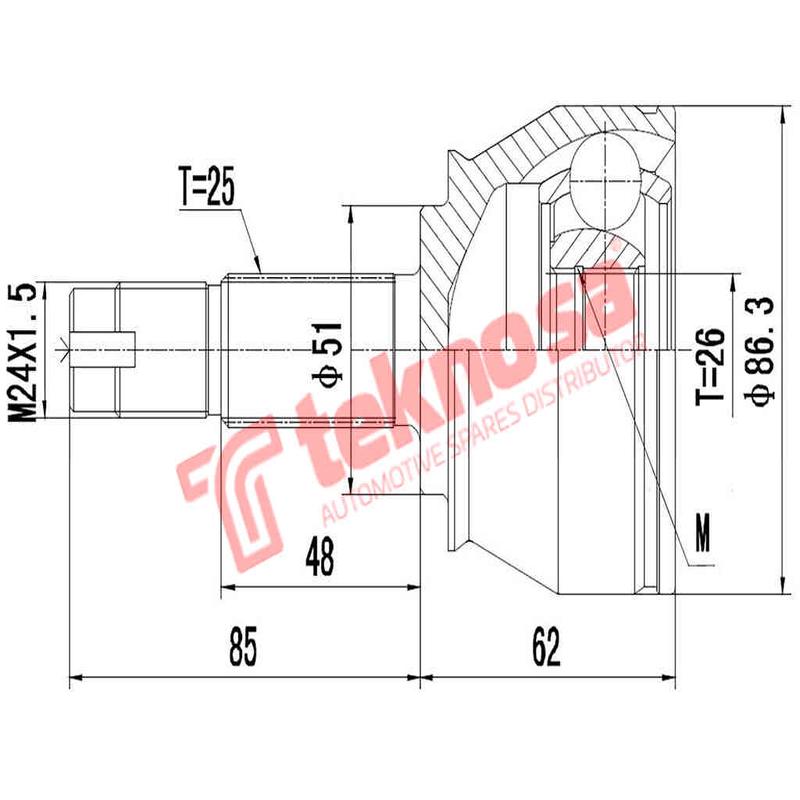 Outer Cv Joint Alfa 147 1.9 Jtd M-Jet 937A2 937A5 2004-2010 Fi5940