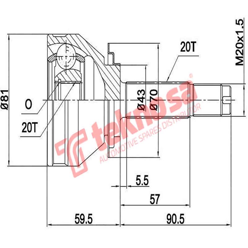 Outer Cv Joint Fiat 128 1100 1300 Rally Uno Cento Fire Mia Pacer Fi5912