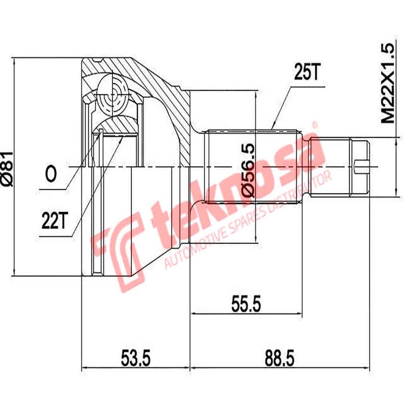 Outer Cv Joint Fiat Panda 1.2 4X2 4X4, Ford Escort 1400I Fiesta 1 1300, Ikon, Bantam Fd5017