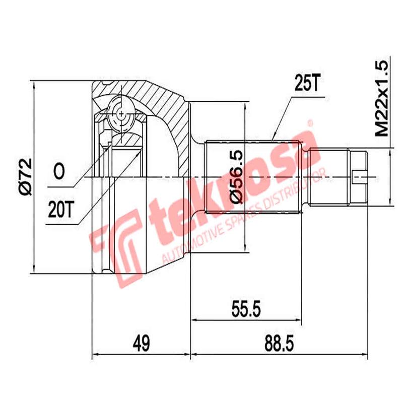 Outer Cv Joint Fiat Panda 1.2 4X2 4X4 Ford Fiesta 1 1300Fi Ford Ka Mazda Soho Fd5716