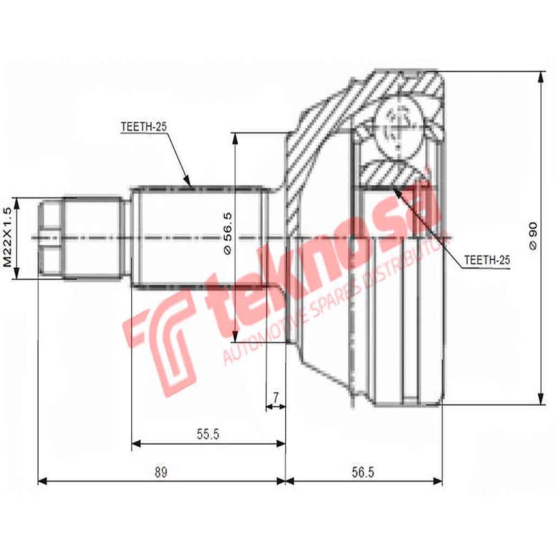Outer Cv Joint Ford Escort 1800I Gli Zetec Rfd,Rfk 1995-1998 Fd5014