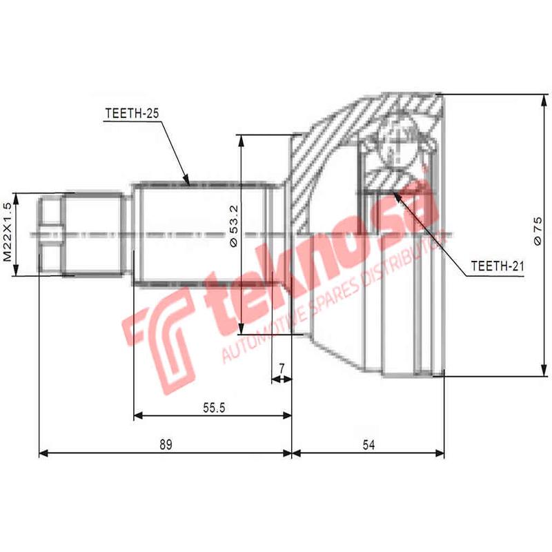 Outer Cv Joint Ford Fiesta 2 1.4I 1.6I Ikon 1.3I 1.6I Bantam 2001-2011 Fd5718