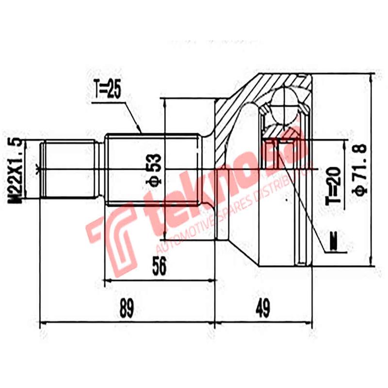 Outer Cv Joint Ford Fiesta 2 1.6Tdci Figo 1.4I,1.4Tdci Ikon 2 1.4Tdci Ikon 3 1.4Tdci Fd5749