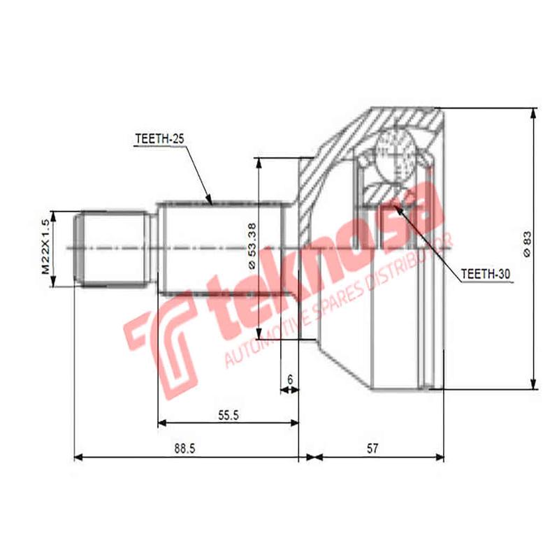 Outer Cv Joint Ford Focus 1.6I Focus 2.9I St170 Zetec Eddb Alda 2001-2005 Fd5717
