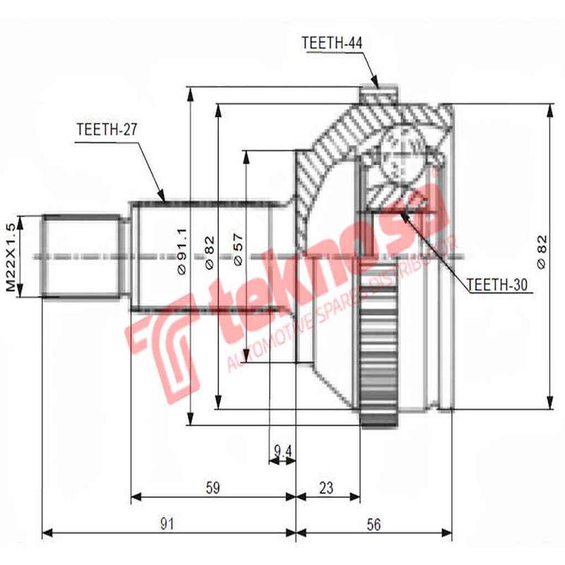 Outer Cv Joint Ford Mondeo 1.8I Lx Mondeo 2.0Clx Zetec 1998-2001 Fd5022A