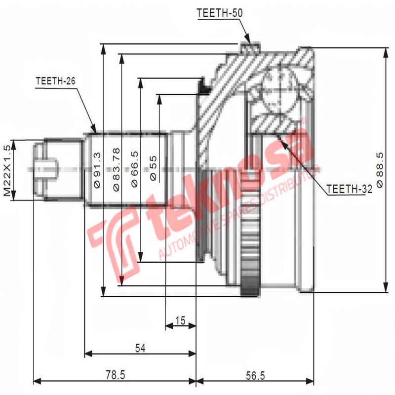 Outer Cv Joint Honda 150I 160I 160E 180E 180I Civic 150I 150I Vtec 180I Ho5939A