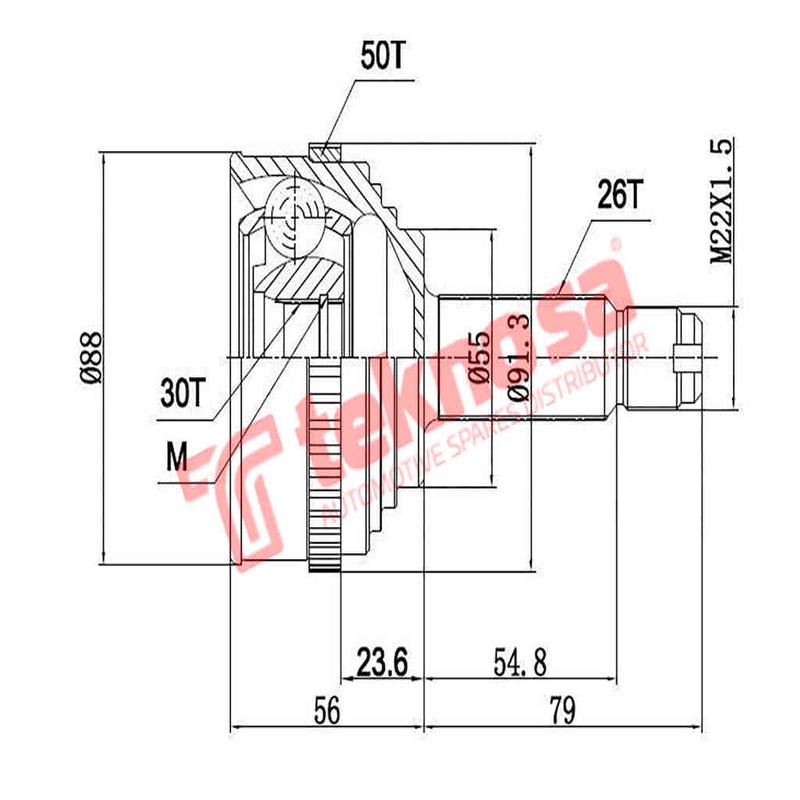 Outer Cv Joint Honda 160I Dohc Crx D16Z6 B16A2 1992-1998 Ho5952A