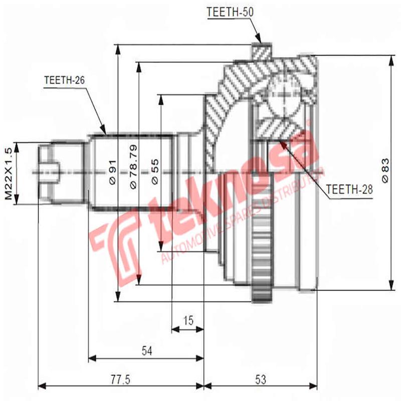 Outer Cv Joint Honda Ballade 1500 Civic 1.4 1.5 1.6 1995- Ho5955A