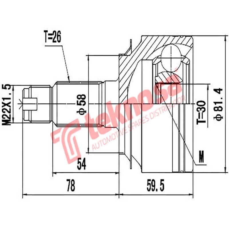 Outer Cv Joint Honda Civic 1.8I V-Tec Sedan / Hatch R18A2 2006- Ho3009