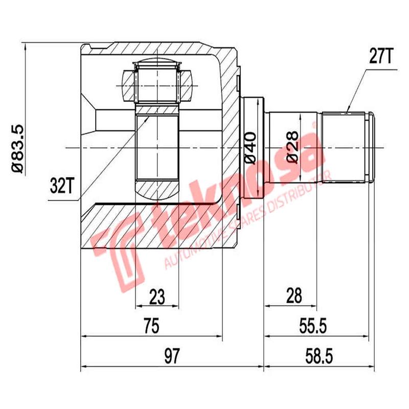 Inner Cv Joint Honda Cr-V 2.0 4X4 B20Z1 1997-2002 Accord Mk V Civic Mk Vi Mk Viii Ho6425