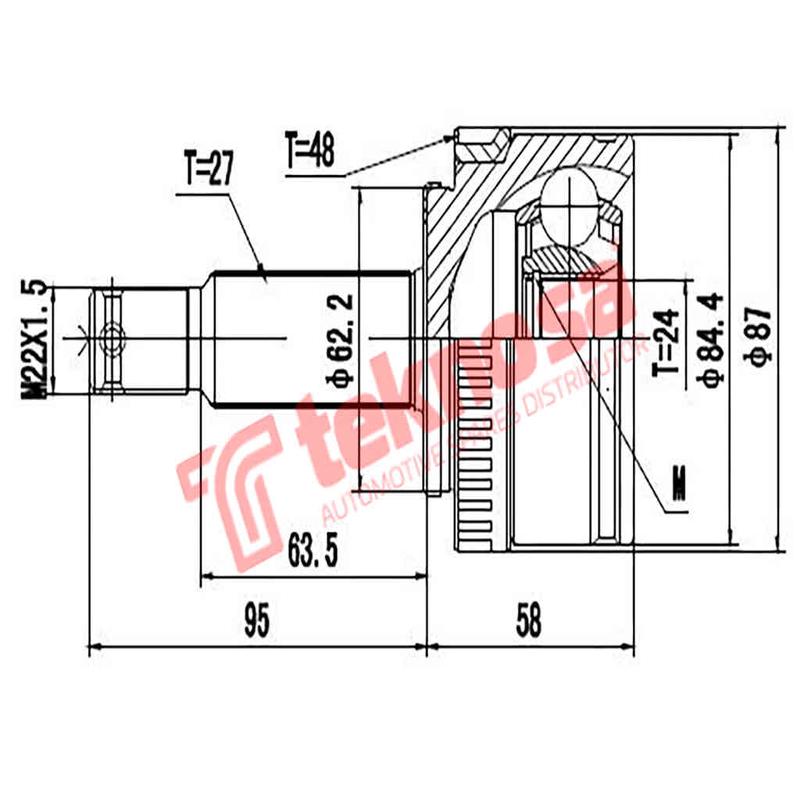 Outer Cv Joint Hyundai Ix35 2.0 4X2 G4Kd 2010- Kia Sportage 3 2.0I G4Kd 2010- Hy3045A