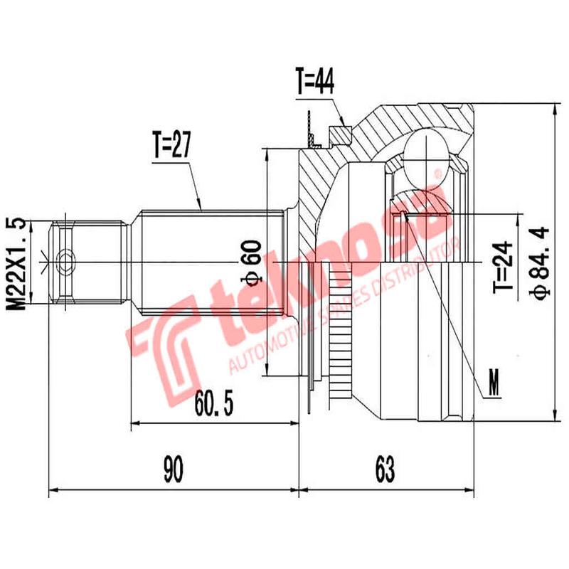 Outer Cv Joint Kia Cerato Mk1 2.0Crdi D4Ea 2004-2009 Hy7010A